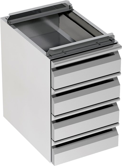 4 TIROIRS INOX 18-10 - 1/1 GN POUR TABLES PROF.70