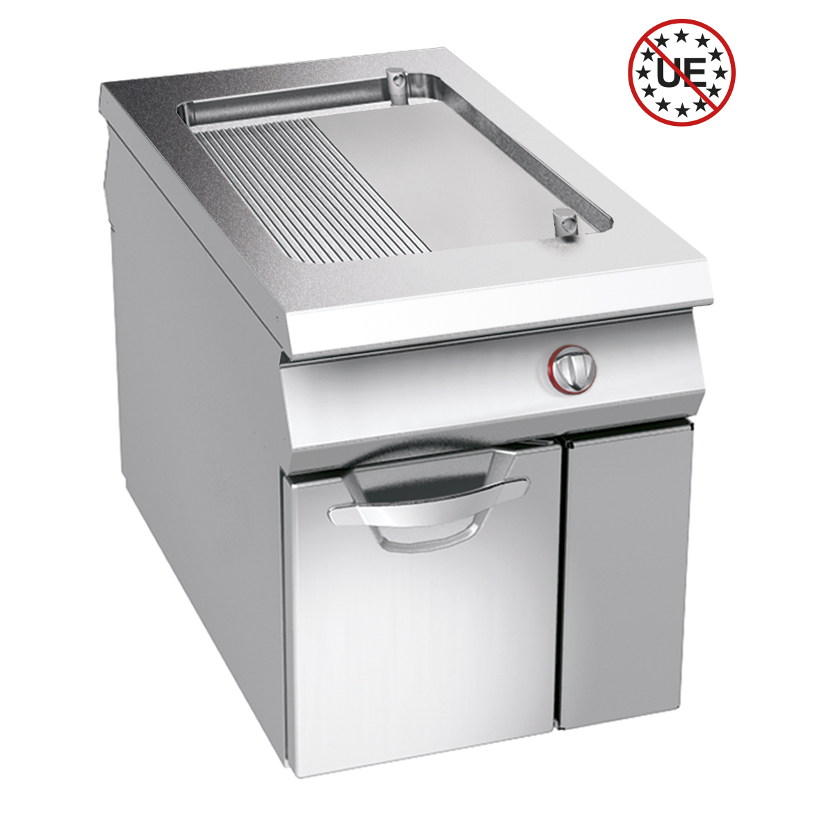 ELECTRIC GRIDDLE WITH SMOOTH/RIBBED MILD STEEL PLATE ON CABINET