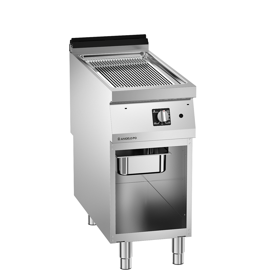 FRY-TOP DE GAS PLANCHA CROMADA RANURADA SOBRE VANO