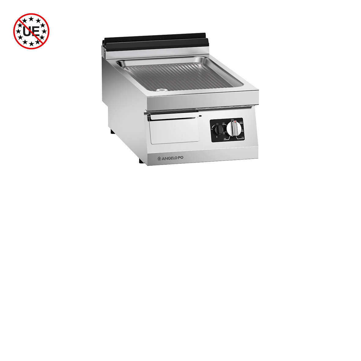 FRY TOP GAS PIASTRA IN ACCIAIO DOLCE RIGATA