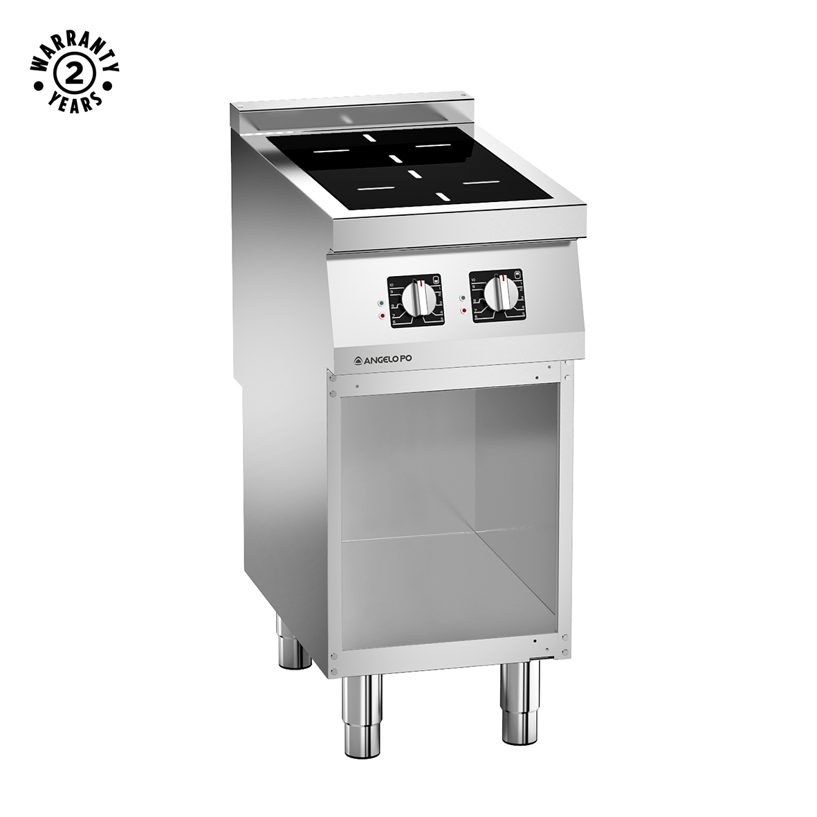 INDUCTION PYROCERAM COOKING RANGE 2 AREAS ON CABINET