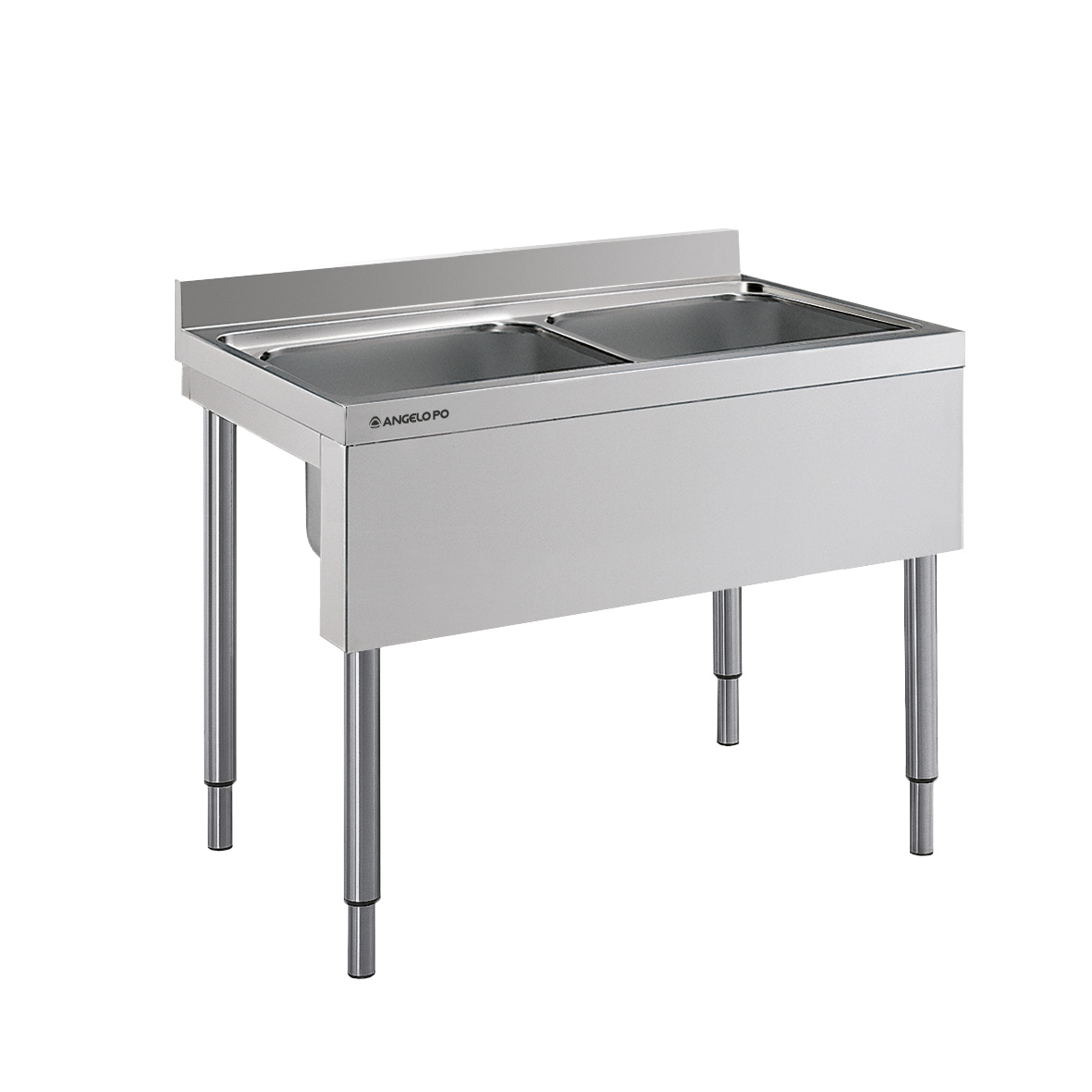 FREGADERO SOBRE PATAS 2 SENOS CM 40X50X25H