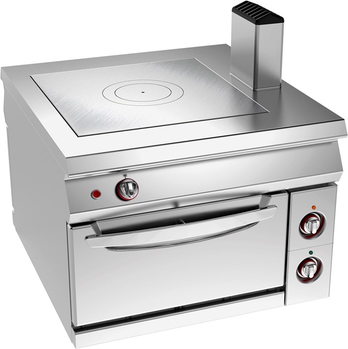 SOLID TOP GAS RANGE ON ELECTRIC STATIC OVEN