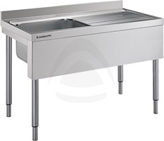 OPEN SINK 1 BOWL CM 40X50X25H RIGHT DRAINER