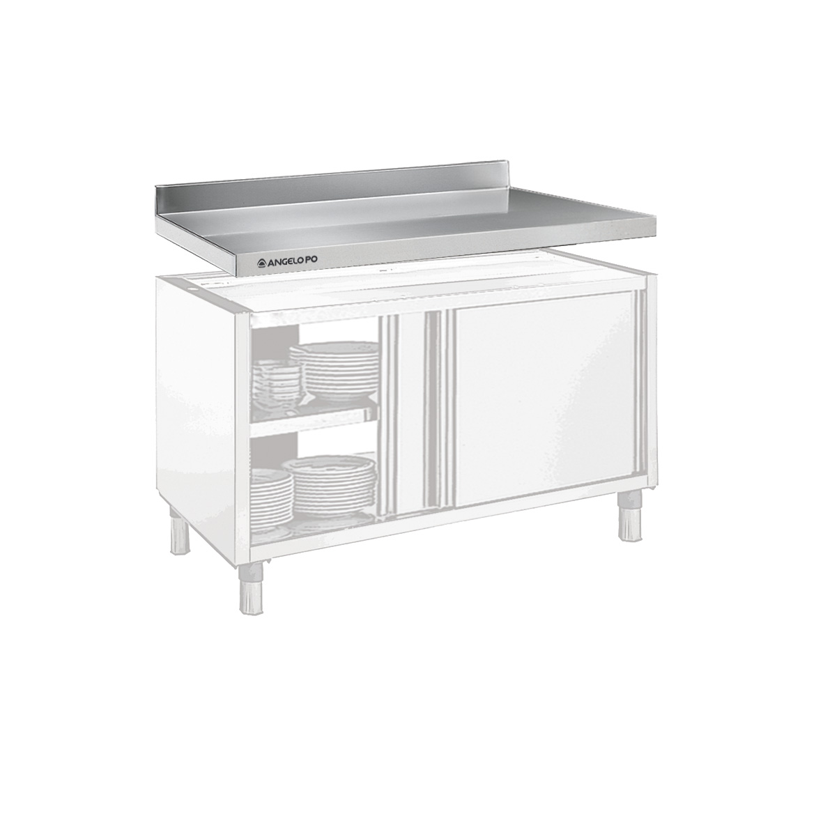 ENCIMERA ÚNICA CON PETO POSTERIOR 120 CM