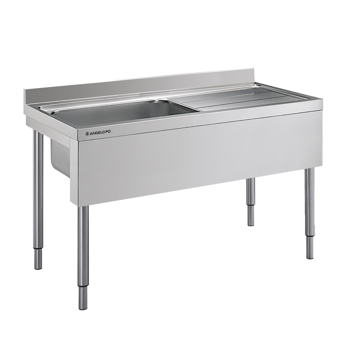 FREGADERO SOBRE PATAS 1 SENO CM 60X50X32, 5H ESCURR