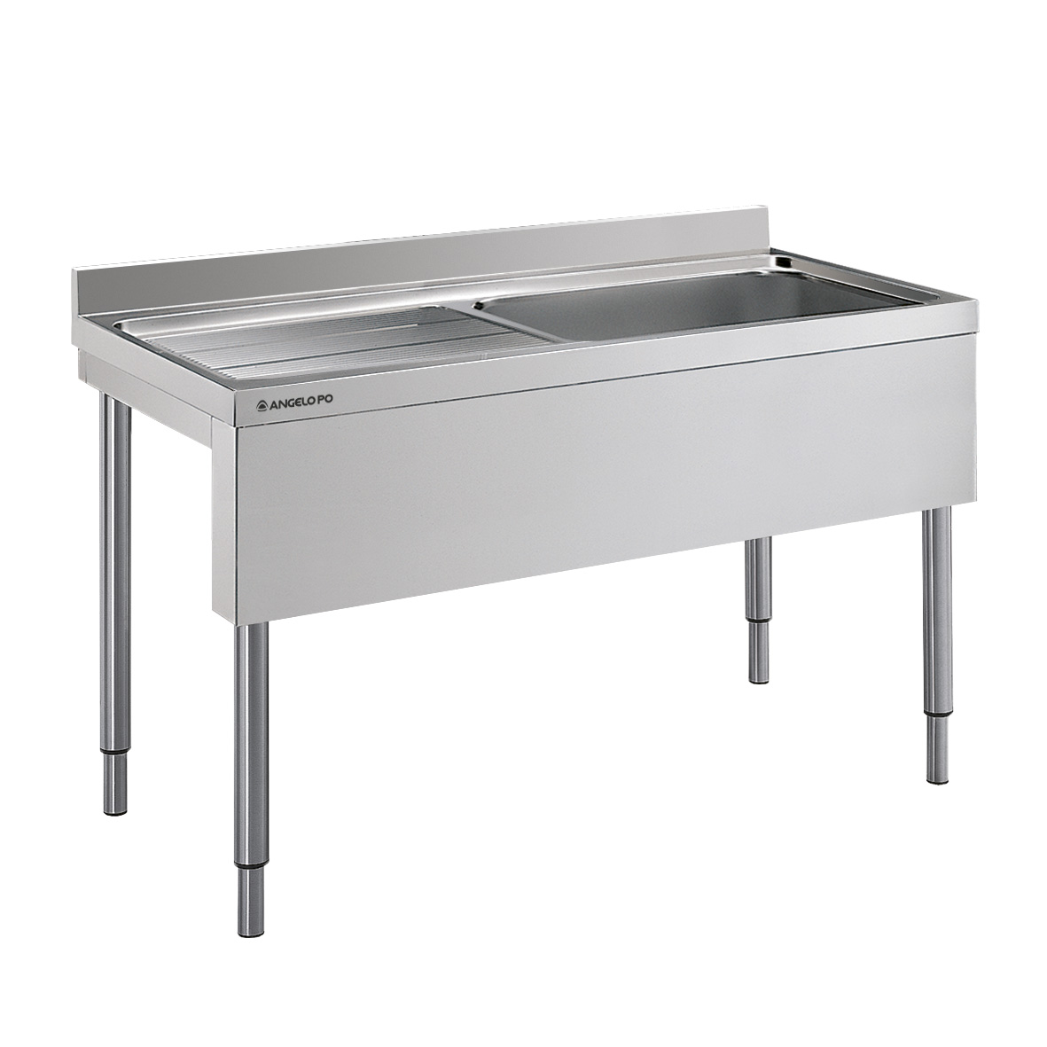 FREGADERO SOBRE PATAS 1 SENO CM 60X50X32, 5H ESCURR