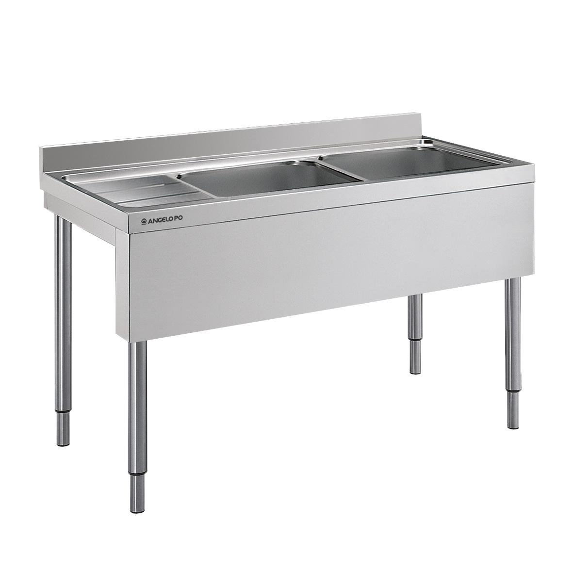 FREGADERO SOBRE PATAS 2 SENOS CM 40X50X25H ESCURRI