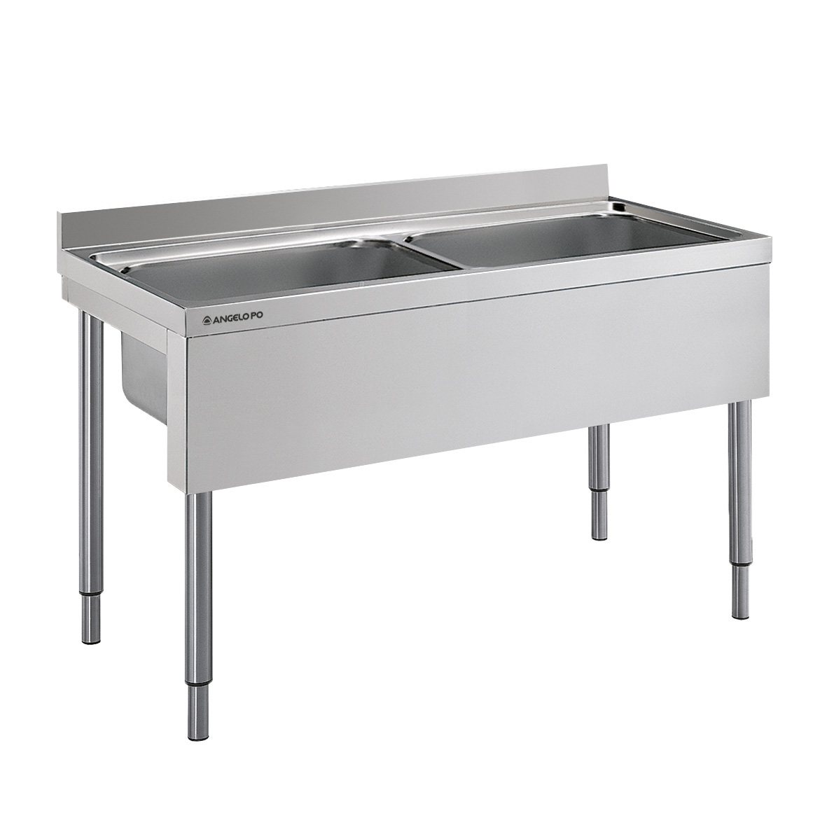 FREGADERO SOBRE PATAS 2 SENOS CM 60X50X30H