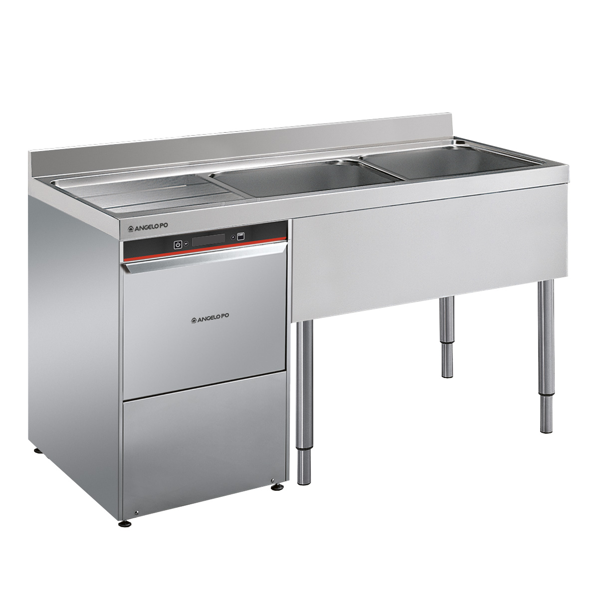 FREGADERO SOBRE PATAS 2 SENOS CM 40X50X25H ESCURRI