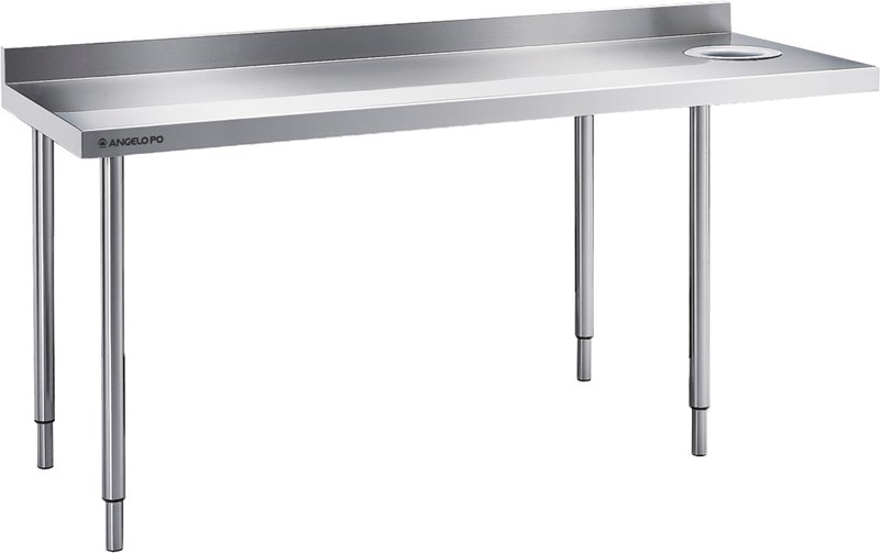 Rear Splashback Right S Hole 180 Cm, Best Stainless Steel Prep Tables