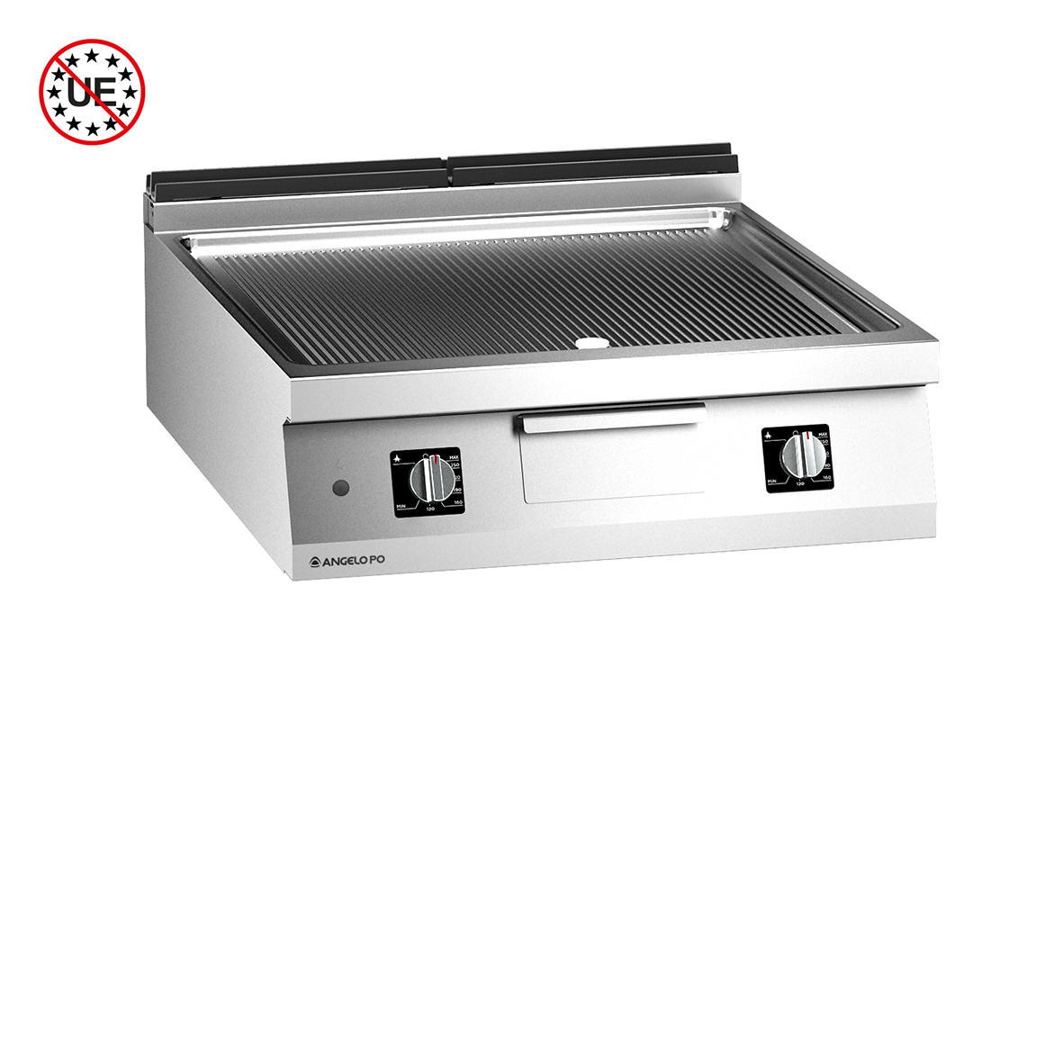 FRY TOP GAS PIASTRA IN ACCIAIO DOLCE RIGATA