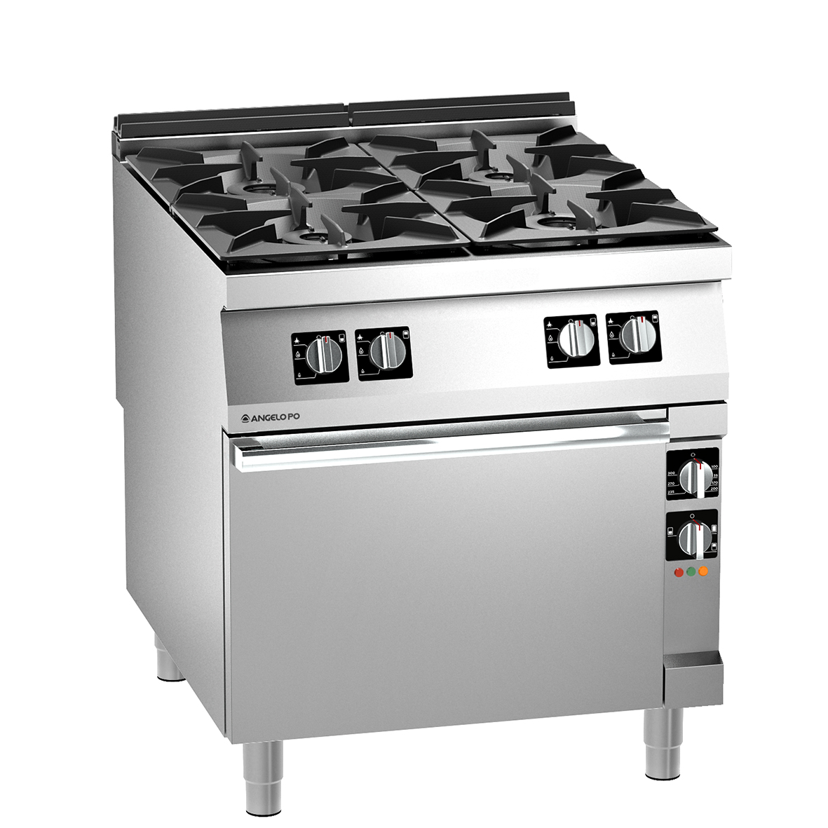 FOUR BURNER RANGE WITH ELECTRIC TWO FAN CONVECTION OVEN
