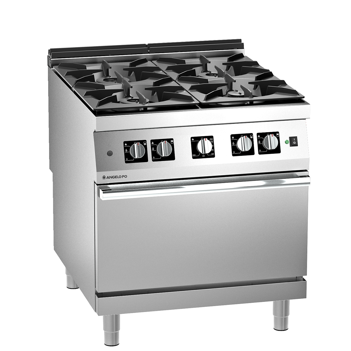 FOUR BURNER GAS RANGE WITH TWO-FAN GAS OVEN