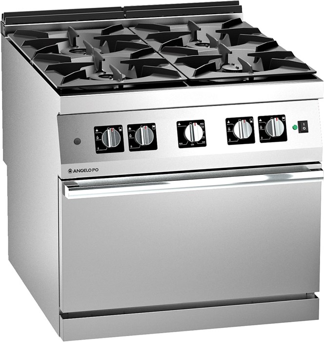 FOUR BURNER GAS RANGE WITH TWO-FAN GAS OVEN