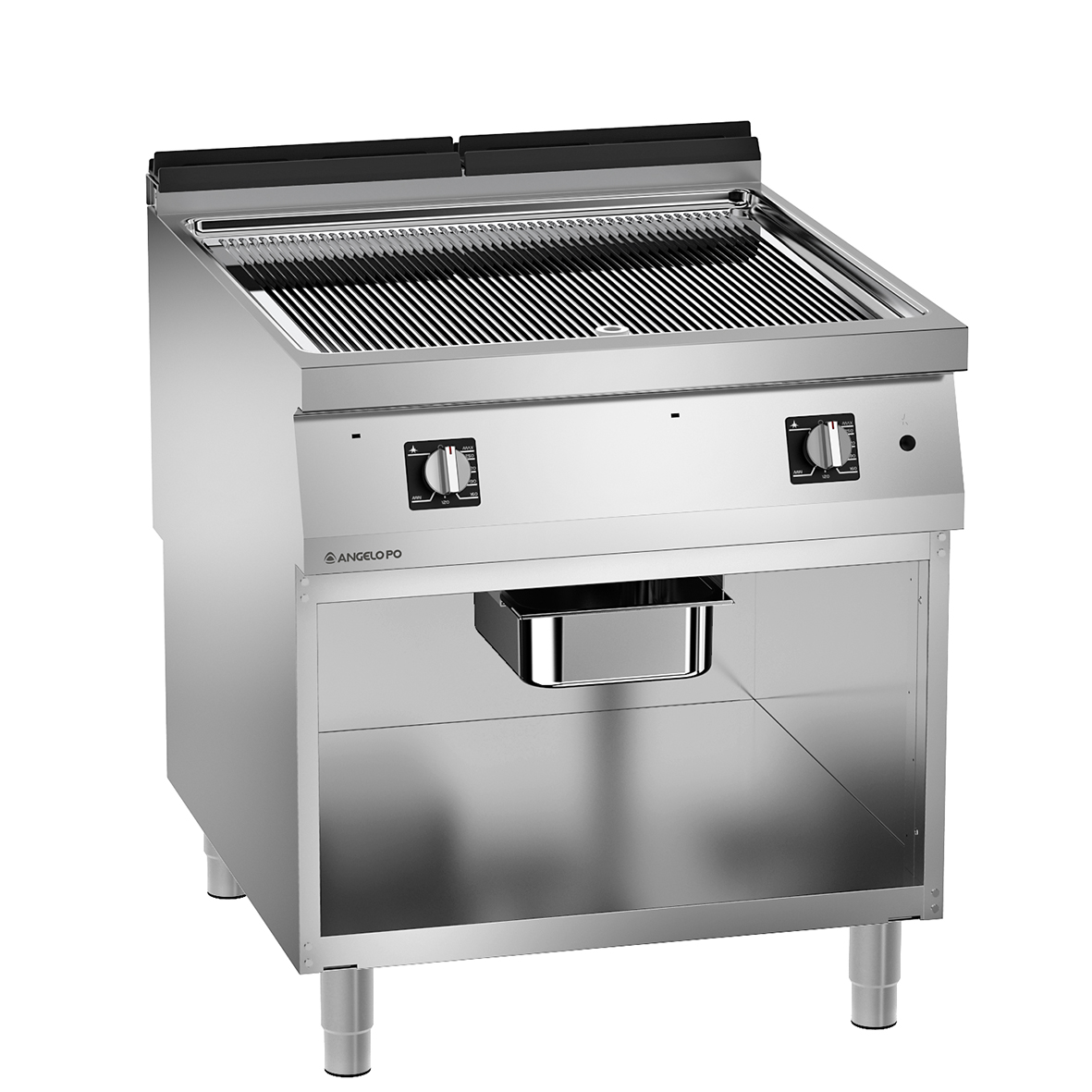 FRY-TOP DE GAS PLANCHA CROMADA RANURADA SOBRE VANO