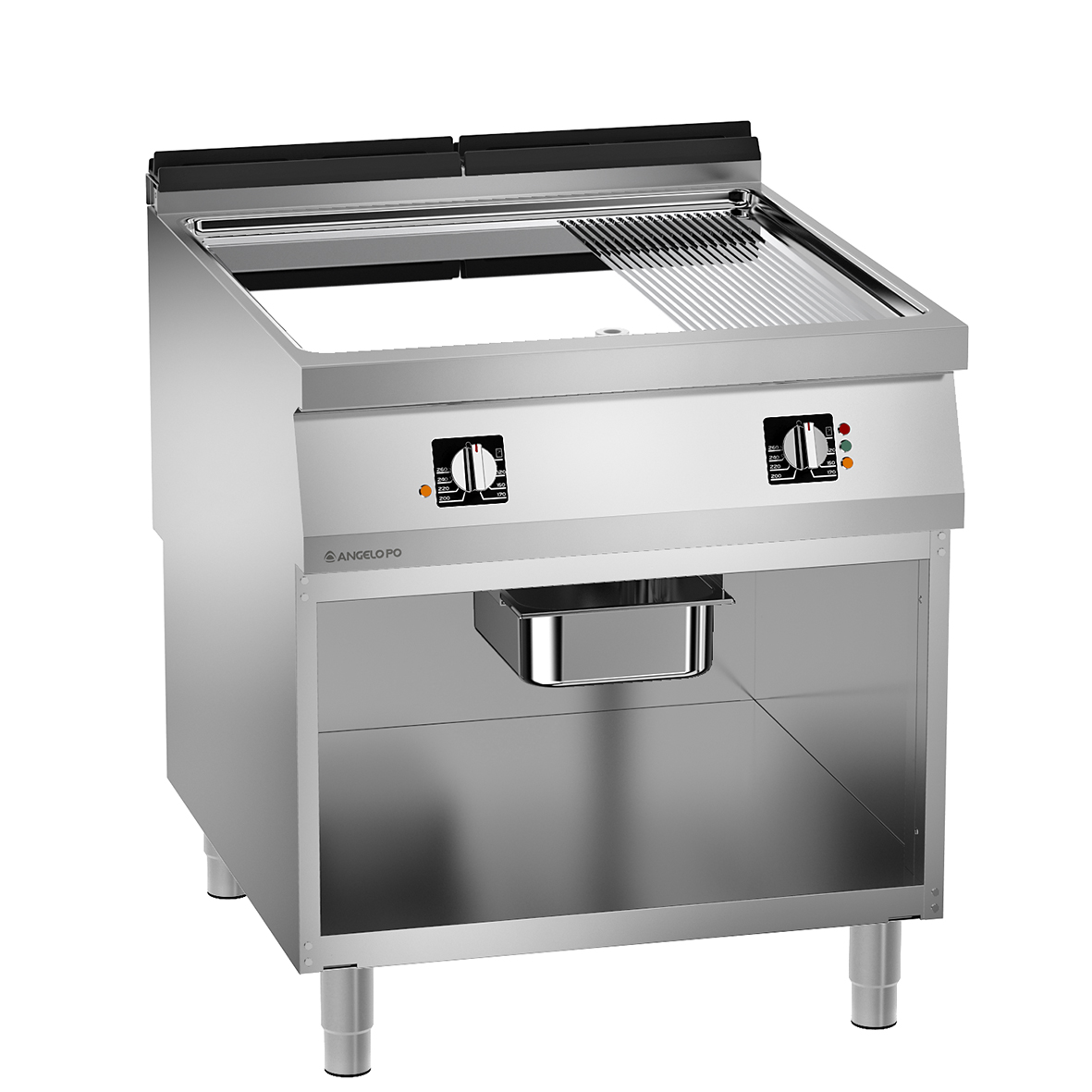 FRY-TOP ELÉCTRICO PLANCHA CROMADA LISA/RANURADA SOBRE VANO