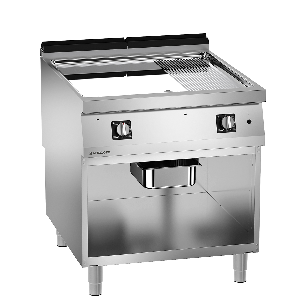 FRY-TOP DE GAS PLANCHA CROMADA LISA/RANURADA SOBRE VANO