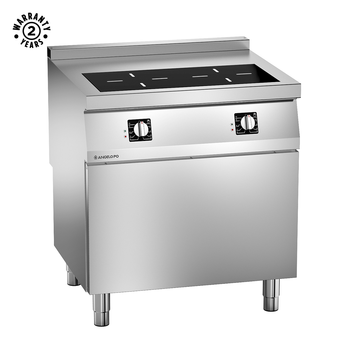 INDUCTION PYROCERAM COOKING RANGE 2 AREAS ON CABINET