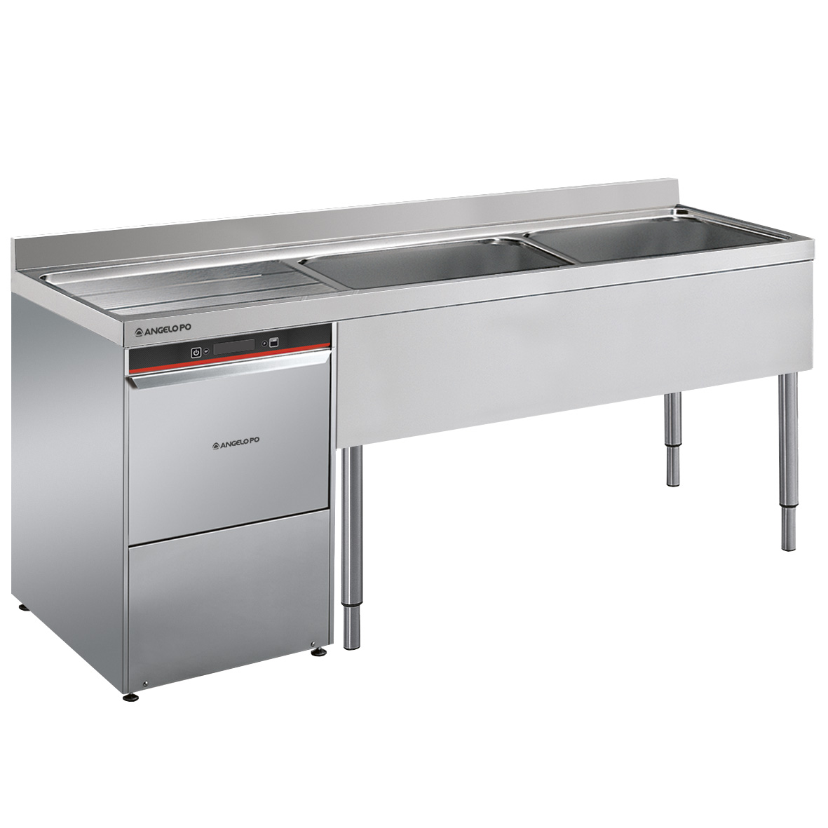 FREGADERO SOBRE PATAS 2 SENOS CM 60X50X30H ESCURRI