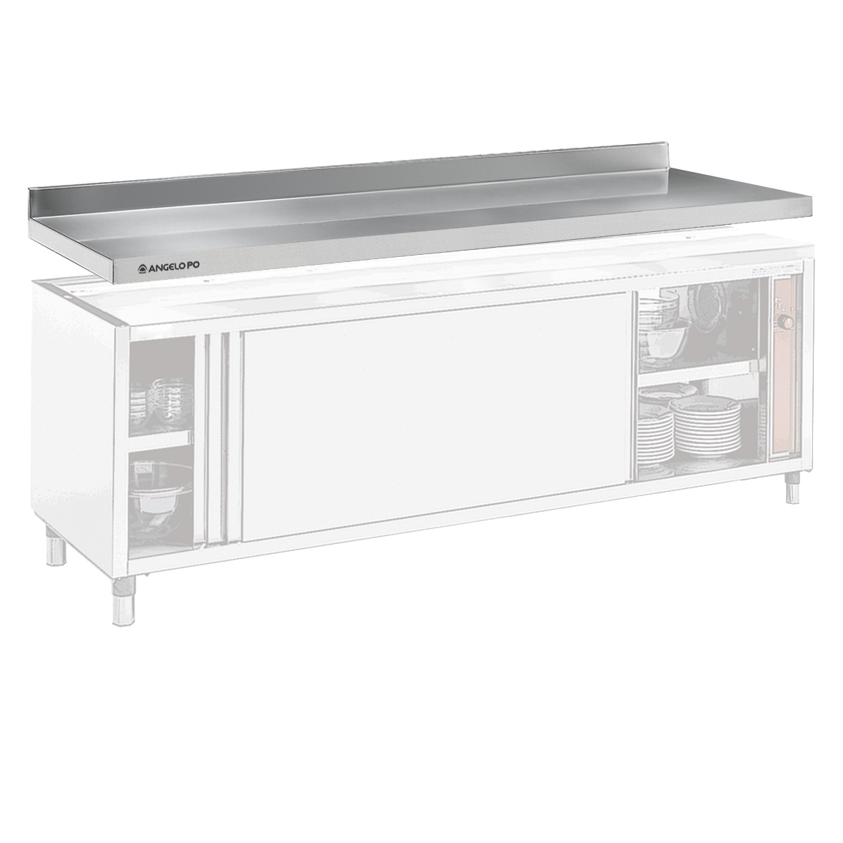 ENCIMERA ÚNICA CON PETO POSTERIOR 115 CM