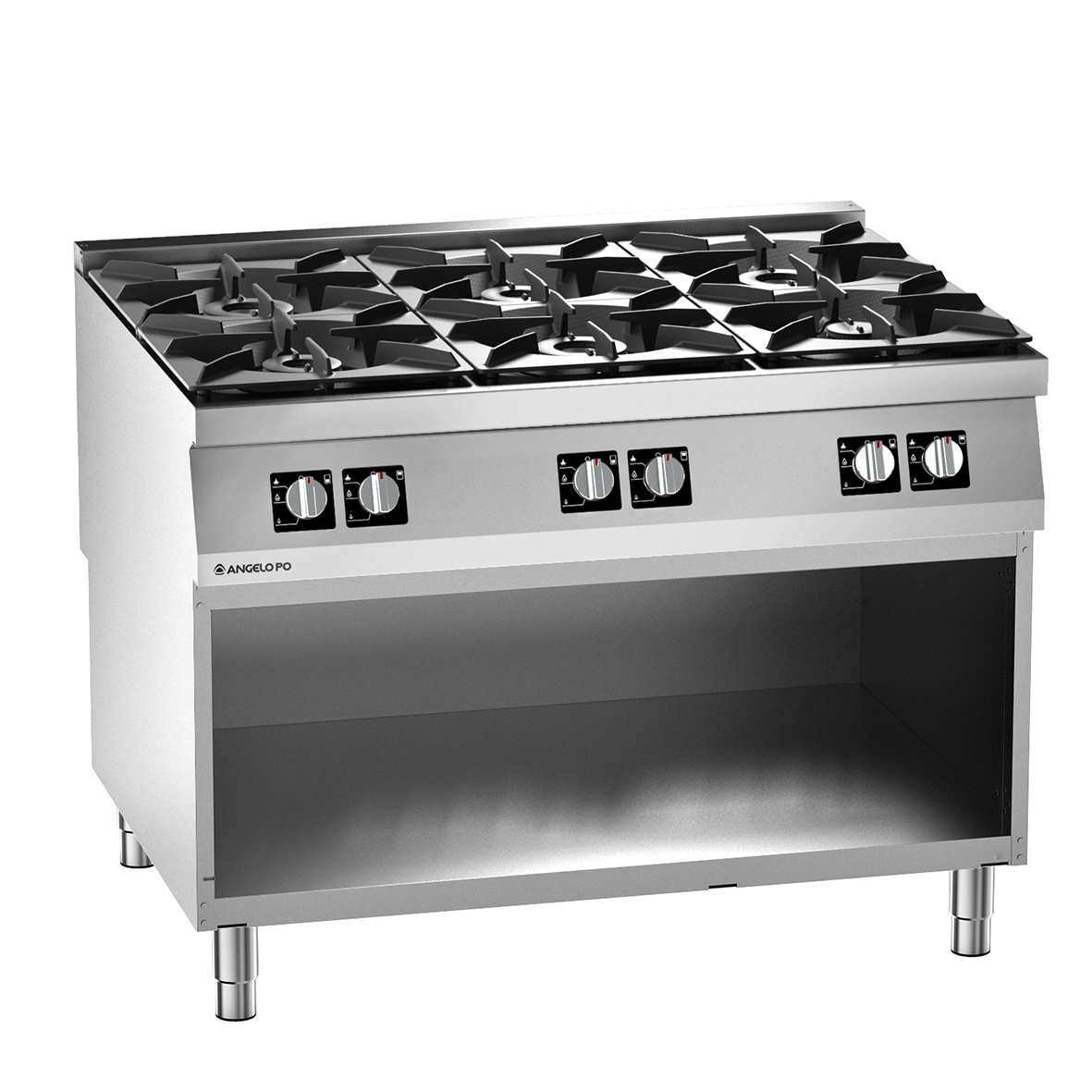 6 BURNER GAS RANGE ON CABINET