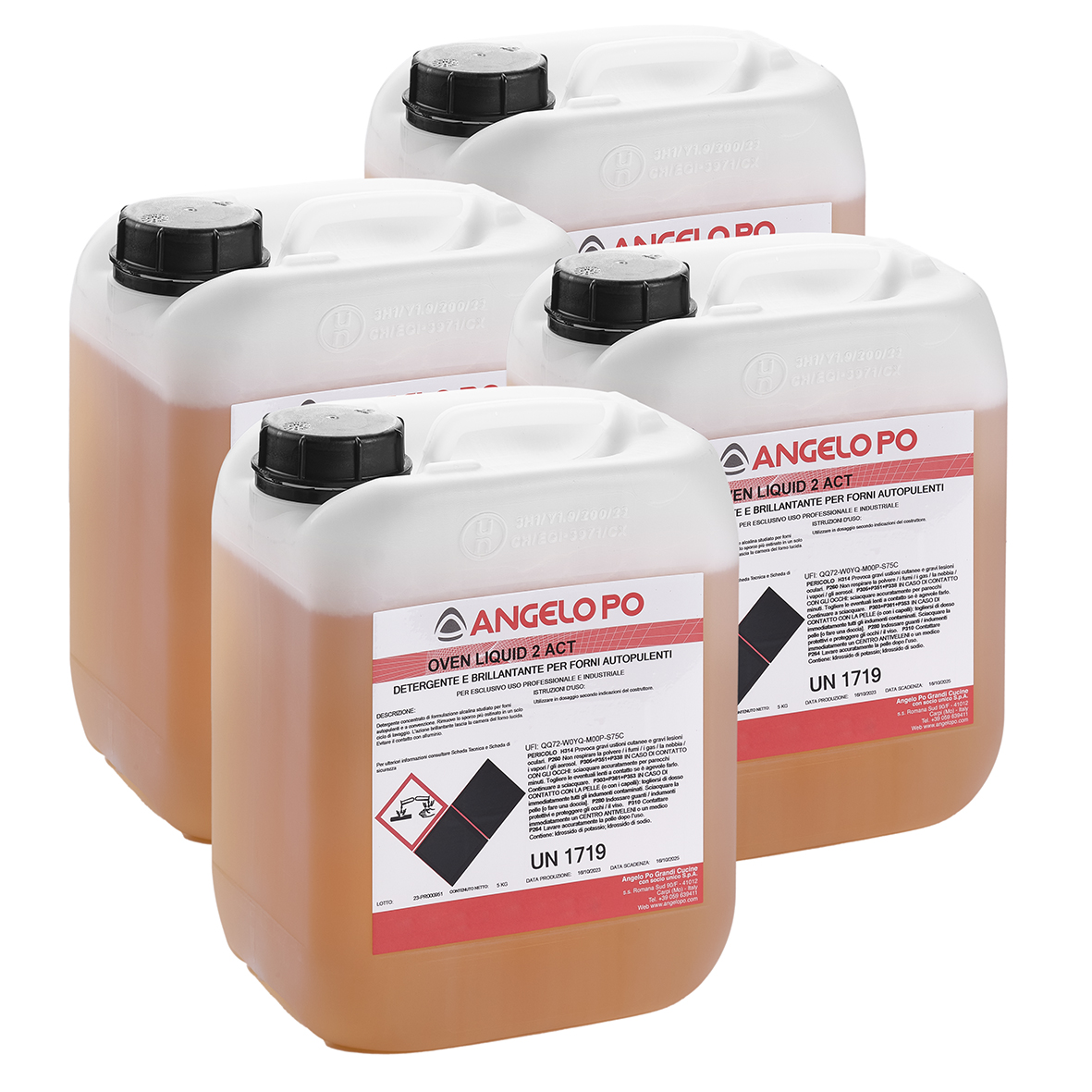 DETERGENTE-BRILLANTANTE DOPPIA AZIONE 1OVENDEGR21 - 4 TANICHE DA 5LT - PER FORNI COMBIFIT CF