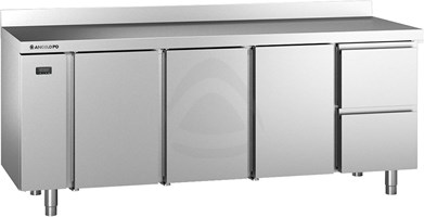 REFRIGERATED COUNTER -2°C ÷ +8°C DEPTH 70 CM GN 1/1 WITHOUT MOTOR WITH WORKTOP AND REAR SPLASHBACK