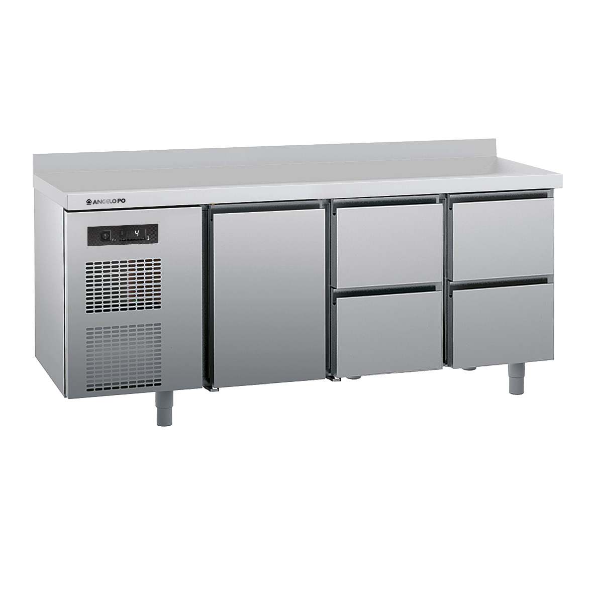 REFRIGERATED COUNTER 0 ÷ +10°C DEPTH 70 CM GN 1/1 WORKTOP WITH REAR SPLASHBACK