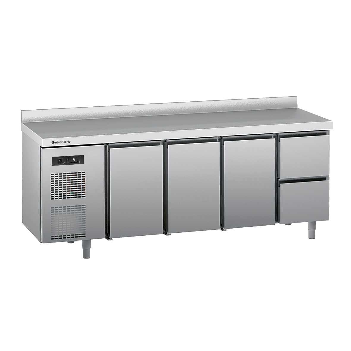 REFRIGERATED COUNTER 0 ÷ +10°C DEPTH 70 CM GN 1/1 WORKTOP WITH REAR SPLASHBACK