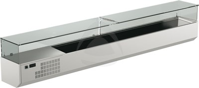 UPPER REFRIGERATED TOP WITH GLASSES FOR PIZZA, 370 MM DEPTH