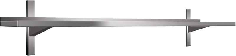Stainless steel AISI304 wall shelf, 180 cm