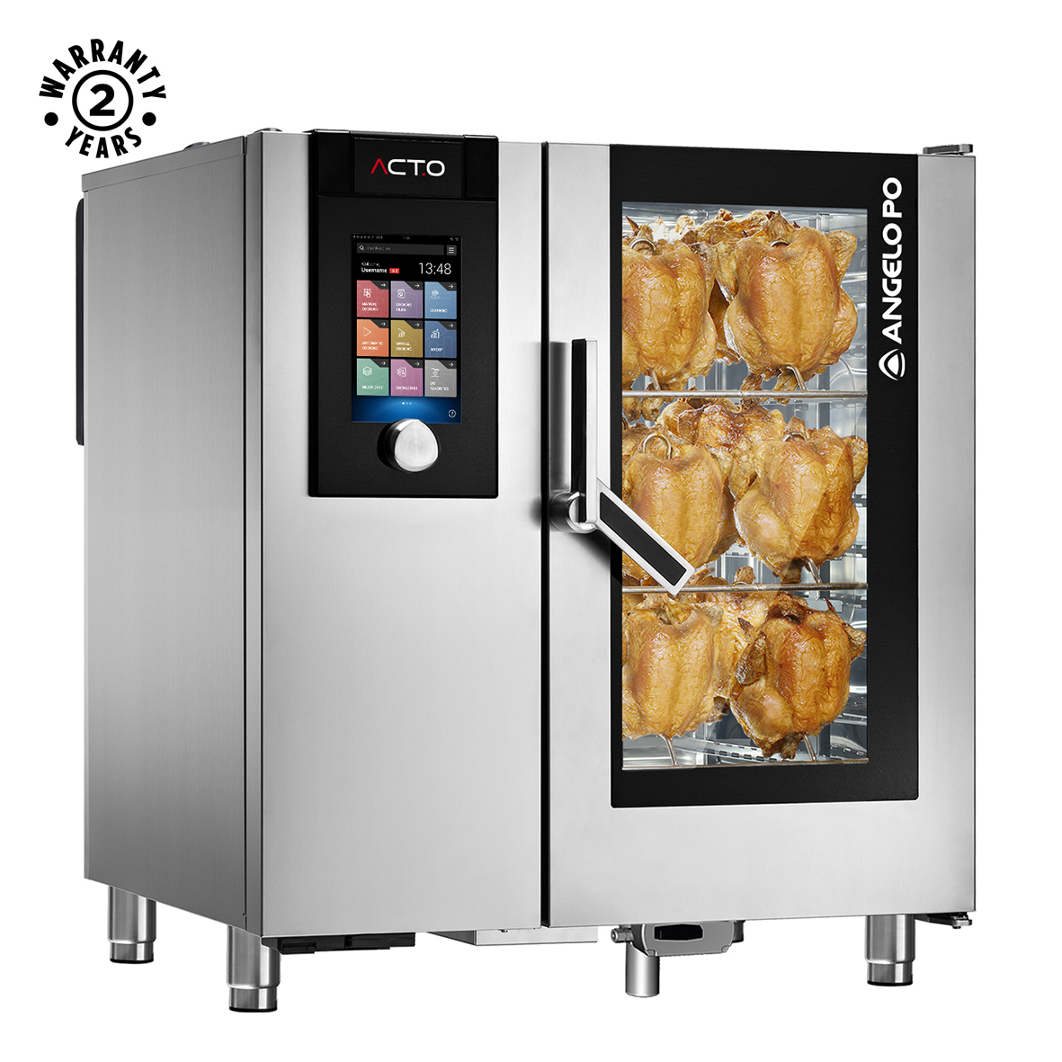 HORNO COMBINADO ACT.O PARA COCCIÓN DE AVES DE CORRAL, ELÉCTRICO, CON DOSIFICADOR PARA LAVADO AUTOMÁTICO