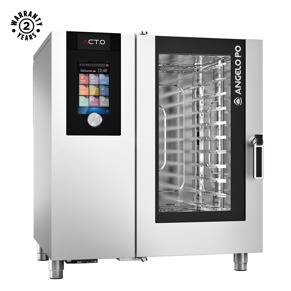 ACT.O ELECTRIC COMBI OVEN 10X1/1 GN WITH DISPENSER FOR AUTOMATIC WASHING AND WITH RIGHT-HAND DOOR OPENING