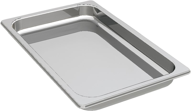 HALF STAINLESS STEEL CONTAINER, H 0.8”