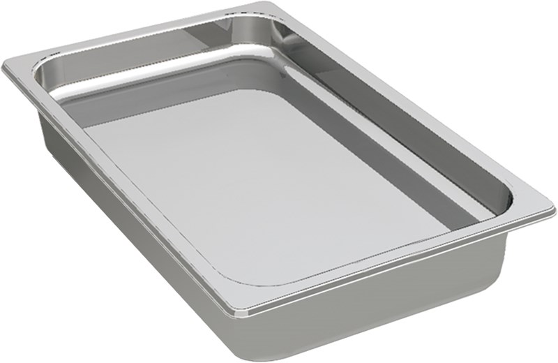 HALF STAINLESS STEEL CONTAINER, H 2.6”