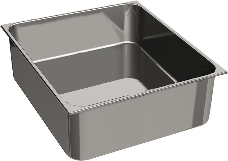 STAINLESS STEEL CONTAINER GN 2/1, HEIGHT 6.5 CM