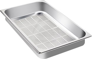 STAINLESS STEEL PERFORATED CONTAINER H 0.8”