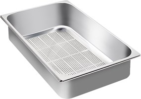 STAINLESS STEEL PERFORATED CONTAINER H 2.6”