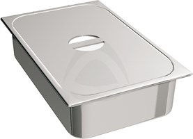 STAINLESS STEEL CONTAINER GN 1/1 WITH LID AND WITHOUT HANDLES