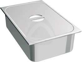STAINLESS STEEL CONTAINER GN 1/4 WITH LID AND WITHOUT HANDLES