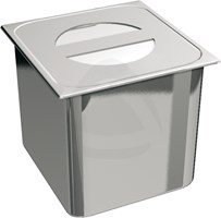 STAINLESS STEEL CONTAINER GN 1/6 WITH LID AND WITHOUT HANDLES