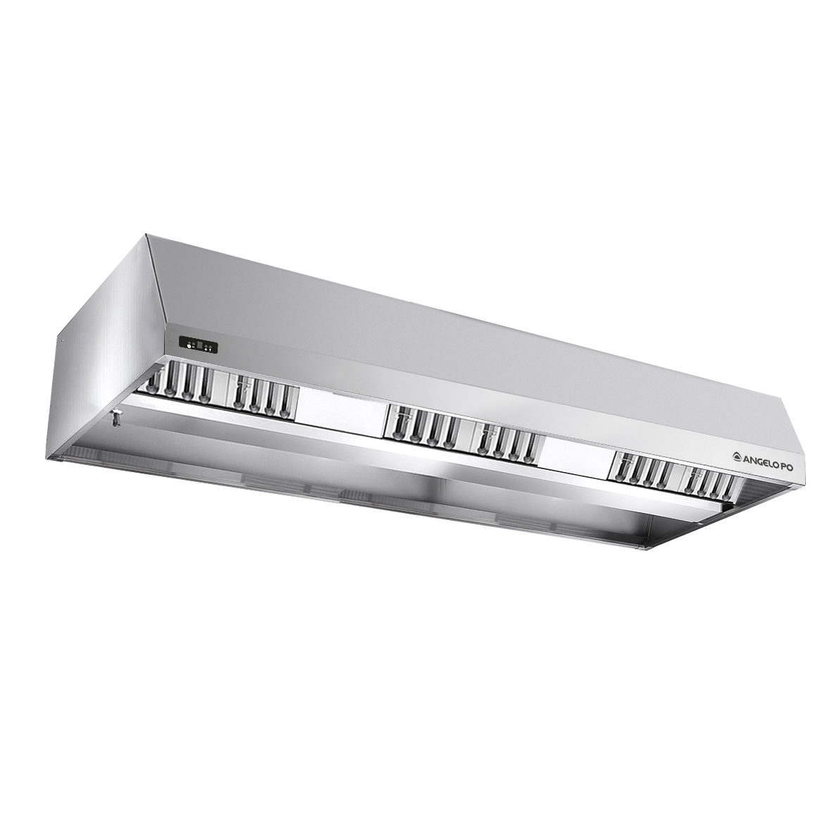 AUTO ASPIRING CENTRAL HOOD WITH LABYRINTH FILTER AND GABLED OUTLINE