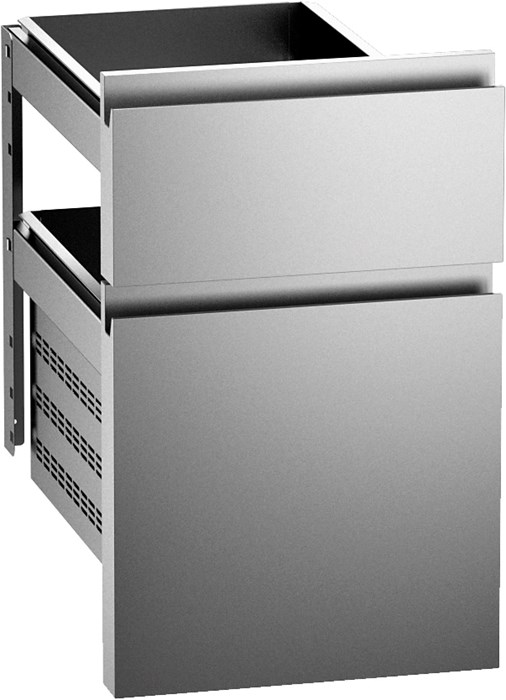 2 AISI 304 STAINLESS STEEL DRAWERS 1/3 + 2/3  FOR REFRIGERATED COUNTERS 70 CM DEPTH