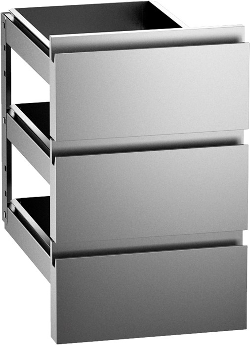 3 AISI 304 STAINLESS STEEL DRAWERS 1/3 FOR REFRIGERATED COUNTERS 70 CM DEPTH