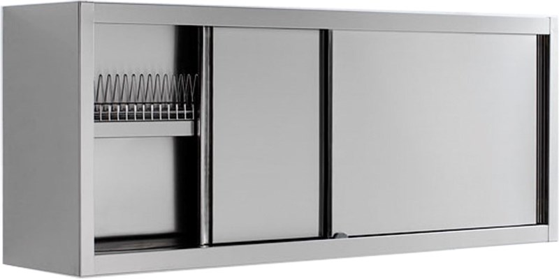Hanging Plate Drainer Wall Cabinet With, White Wall Storage Cabinet With Sliding Glass Doors