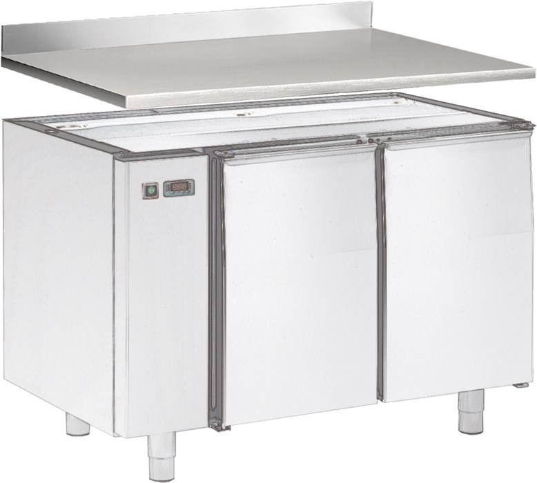 ONE-SIDED TOP 4 CM H WITH REAR SPLASHBACK, FOR REFRIGERATED COUNTER 115 cm