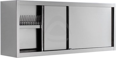 HANGING PLATE-DRAINER WALL CABINET WITH SLIDING DOORS 120 CM