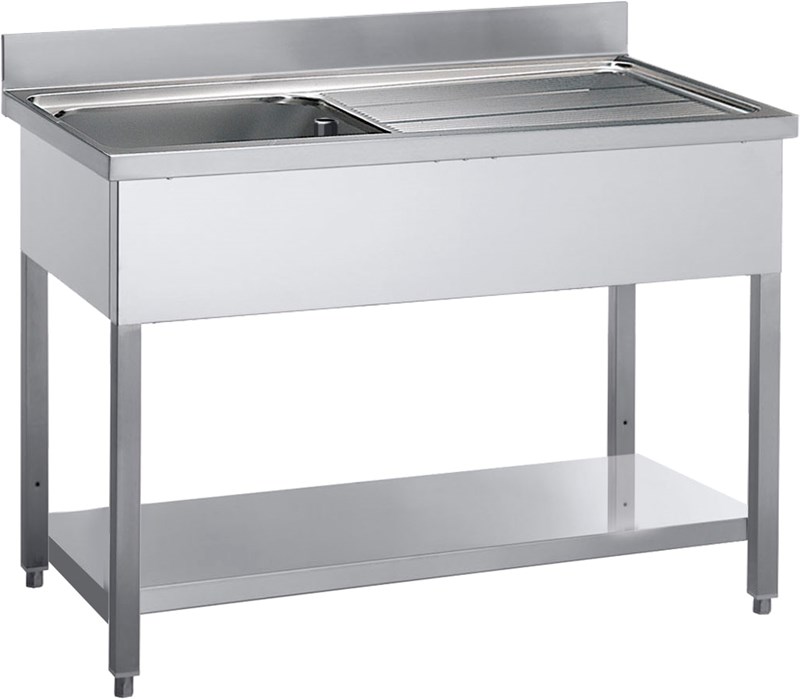 OPEN SINK 1 BOWL CM 50X50X30H RIGHT DRAINER
