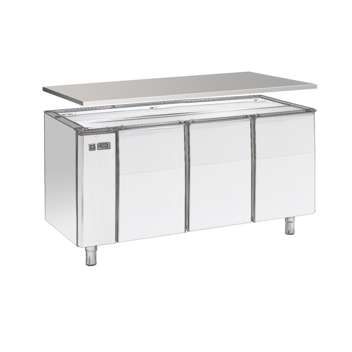 PLANO DOS FRENTES 4 CM H, PARA MESA REFRIGERADA 16